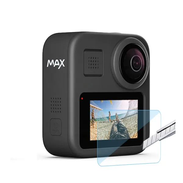 Doua seturi de folii protectie din sticla securizata compatibile cu GoPro Hero Max