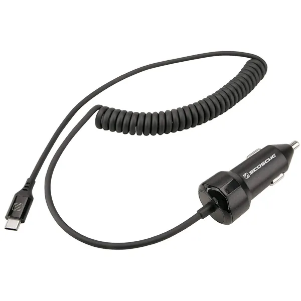 Incarcator Auto Scosche PowerVolt 18W fast charge cu cablu extensibil USB-C 30 – 90 cm