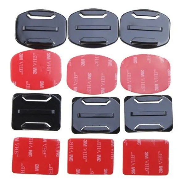 Kit Widjit pentru fixare cu adeziv 3M pentru camere video sport (Negru-Rosu)