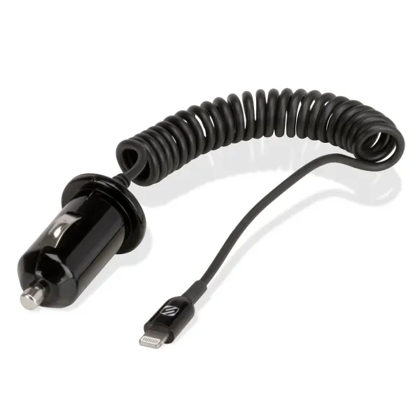 StrikeDRIVE™ 12W+12W - incarcator auto Lightning MFi (Negru, 1m)
