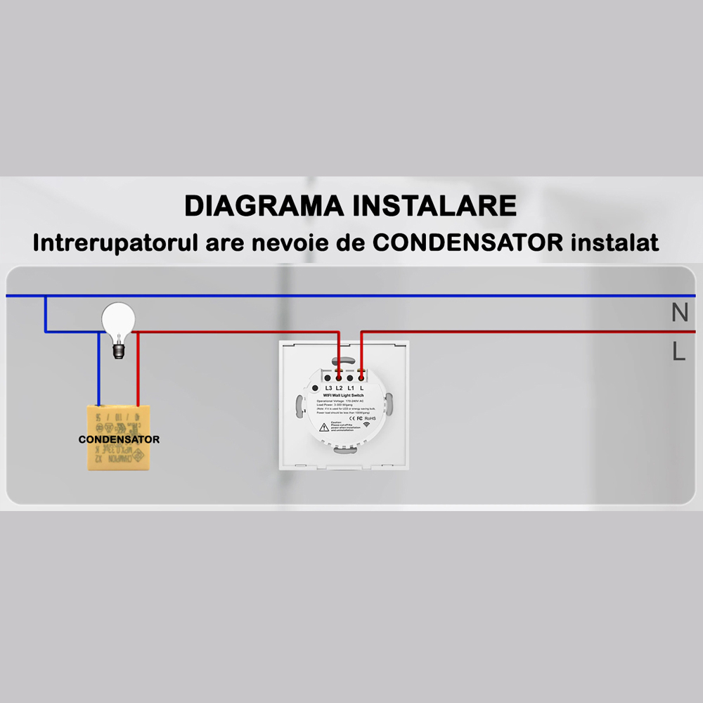 compensation Handbook Additive Intrerupator inteligent WiFi din sticla, 10A | Smart Products