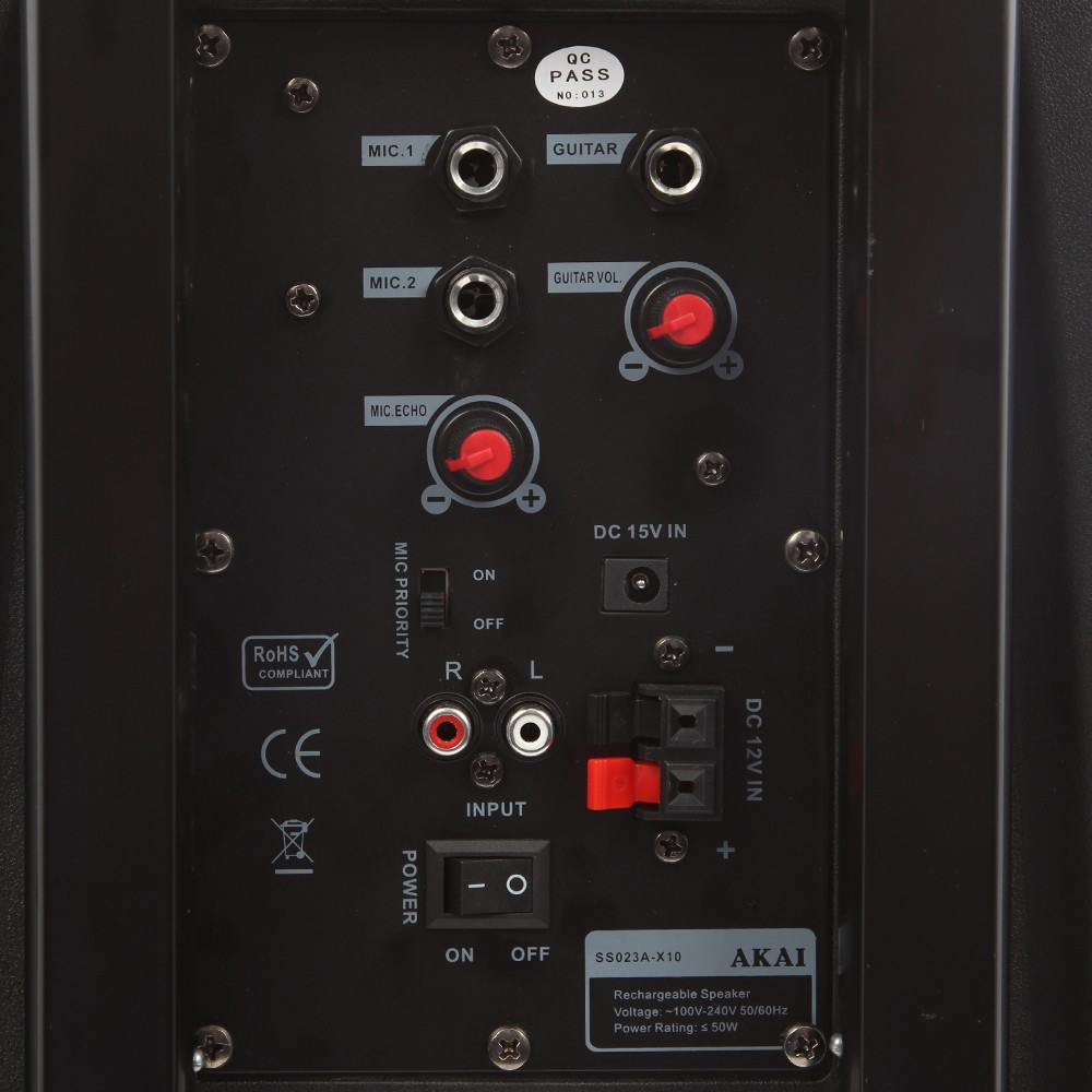 Boxa portabila activa Bluetooth AKAI SS023A-X10, microfon inclus, 50 W Smart Products