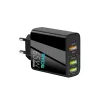 Incarcator auto rapid 65W 2x USB-C, 3x USB-A, pentru telefon, tableta, GPS, Alb /  Negru
