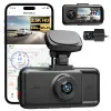 Camera auto de bord tripla REDTIGER A6 2.5K, WiFi, Night Vision, GPS, aplicatie dedicata, G-sensor si monitorizare parcare