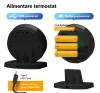 Termostat wireless WiFi pentru incalzire centrala pe gaz, cu baterie, control prin aplicatie si asistent vocal, Negru