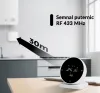 Termostat wireless WiFi pentru incalzire centrala pe gaz, cu baterie, control prin aplicatie si asistent vocal, Negru