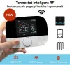 Termostat inteligent WiFi RF433 pentru centrala pe gaz, control prin aplicatie si asistent vocal, posibilitate programare