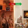 Detector 5 in 1 de gaz, monoxid de carbon, fum, umiditate si temperatura, cu alarma vocala, afisaj digital, alimentare la priza si baterie de rezerva