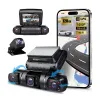 Camera auto de bord cu 4 canale PRUVEEO D90 FHD, WiFi, Night Vision, 150°, ecran LCD 3&amp;quot;, GPS, aplicatie dedicata, G-sensor si monitorizare parcare