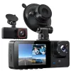 Camera auto de bord Bestsee M22 Pro cu 3 canale 1080P, Super Night Vision, 170°, ecran 2.35&amp;quot;, G-sensor si monitorizare parcare