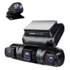 Camera auto de bord cu 4 canale PRUVEEO D90 FHD, WiFi, Night Vision, 150°, ecran LCD 3&amp;quot;, GPS, aplicatie dedicata, G-sensor si monitorizare parcare