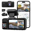 Camera auto de bord cu 3 canale REDTIGER F175G 4K+1080P+1080P, WiFi, Night Vision, 150°, ecran 3.16&amp;quot;, GPS, aplicatie dedicata, G-sensor si monitorizare parcare