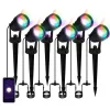 Set 6 Lampi ambientale LED RGB pentru gradina, IP66, 120W, 8000lm