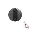 Sonerie video inteligenta WiFi cu unitate interioara LCD, card 32Gb, baterie, compatibila Tuya