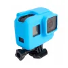 Carcasa de protectie din silicon cu rama, compatibila cu GoPro Hero 5 / 6 / 7 (Albastru)