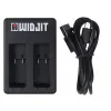 Incarcator dublu pentru baterii GoPro Hero 5 / 6 / 7 - Widjit (Negru)