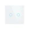 intrerupator wireless tactil alb cu doua butoane