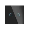 intrerupator wireless tactil negru cu doua butoane